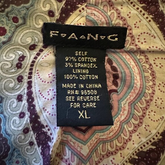 FANG Brown Corduroy Blazer Jacket XL Y2K Paisley Cotton Lining & Button Front - Picture 5 of 5